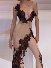 High Split Spaghetti Strap Deep V Neck Sexy Midi Floral Dress